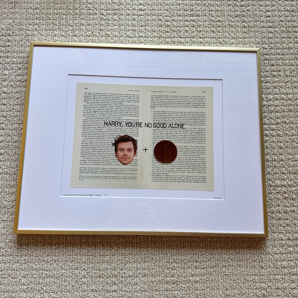 Harry Styles Artistic Print with Gold Frame